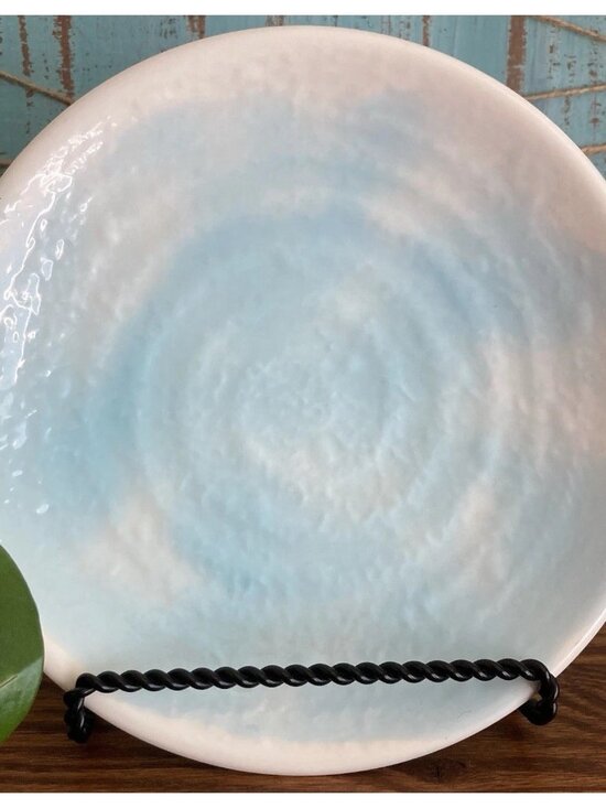 Williams Sonoma Aqua Blue Swirl Salad Dessert Plates Melamine 8.5” Set Of 5 - Picture 1 of 6